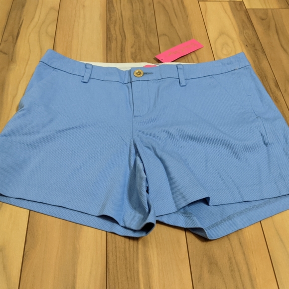 NWT! Lilly Pulitzer Callahan Stretch Shorts Blue Peri Size 12 - Picture 2 of 14